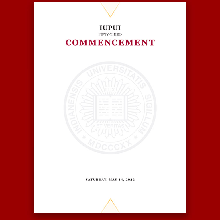 Cover over IUPUI Undergraduate Commencement invitation